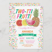 Tutti Frutti Birthday Party Invitation 2nd Bday (Front/Back)