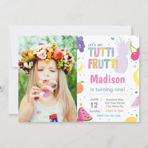 Tutti Frutti Birthday Party Invite