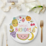 Tutti Frutti Birthday Party Paper Plates<br><div class="desc">Celebrate with these adorable birthday party paper plates! Easily edit the name!

Check out the entire Frutti collection for more matching items!</div>