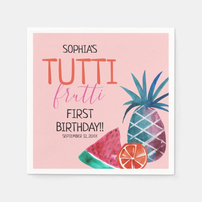 Tutti Frutti Child's Birthday Party Napkins (Front)