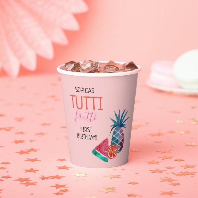 Tutti Frutti Child's Birthday Party Paper Cup (Insitu)