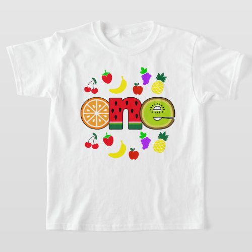 Tutti frutti First Birthday Girl One birthday  T_Shirt