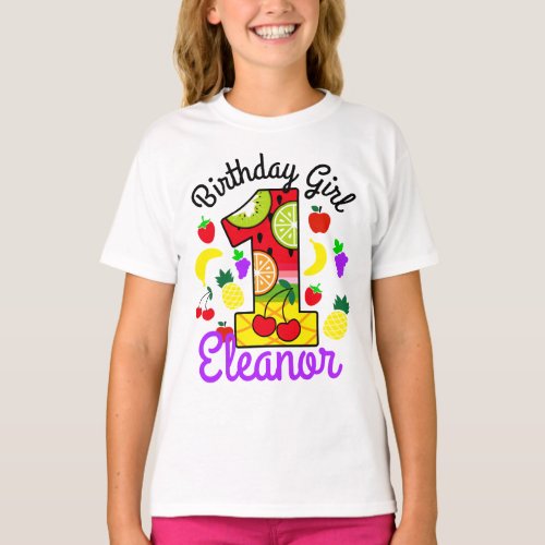 Tutti frutti First Birthday Girl T_Shirt