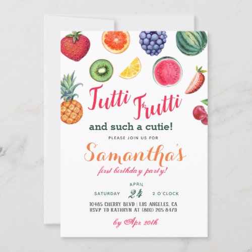 Tutti Frutti Fruit Birthday Invitation