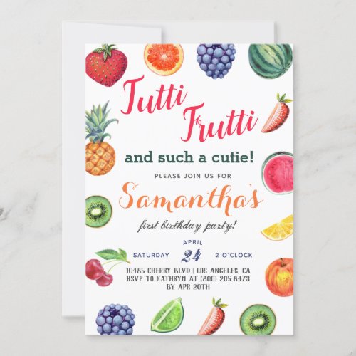 Tutti Frutti Fruit Birthday Invitation