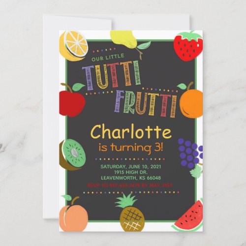 Tutti Frutti Fruit Birthday Invitation