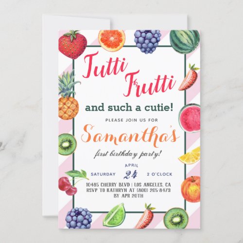 Tutti Frutti Fruit Birthday Invitation