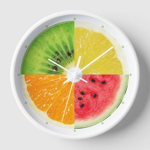 Tutti Frutti Fruits Fun Clock
