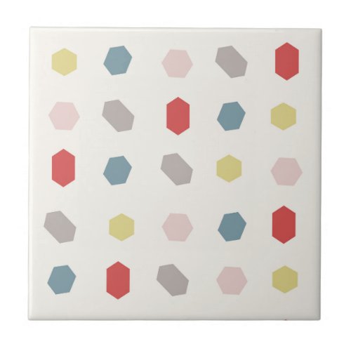 Tutti Frutti Geometric Pattern Print  Ceramic Tile