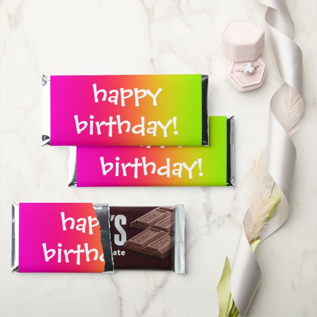 Tutti Frutti Gradient Hershey Bar Favors (Front)