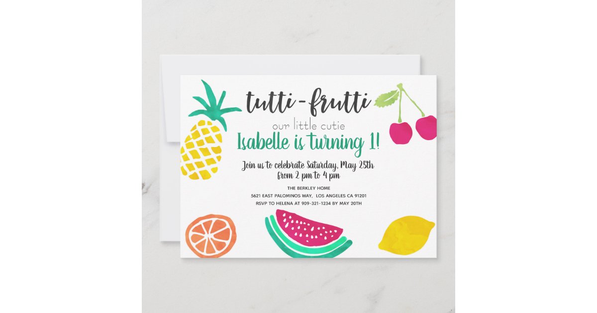 Editable Tutti Frutti Baby Shower Invitation Tutti Frutti A Little