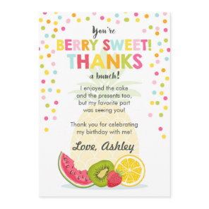 Tutti Frutti Party Fruit birthday Thank You Card