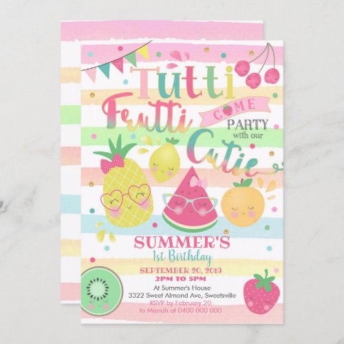 Tutti Frutti Party Invitation _ Fruit Invitation