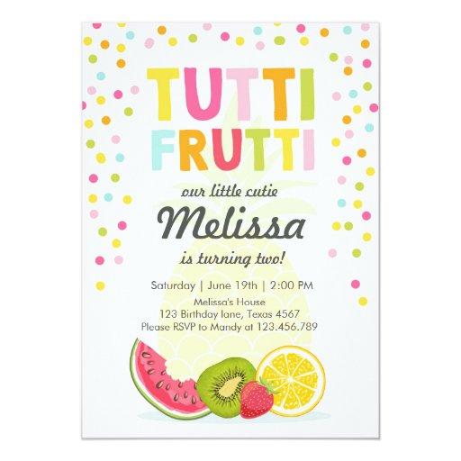 Tutti Frutti Party Invitations 5