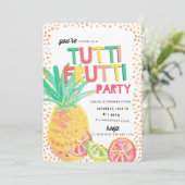 TUTTI FRUTTI pineapple birthday party invitation (Standing Front)
