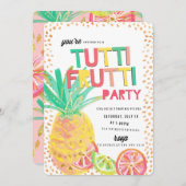 TUTTI FRUTTI pineapple birthday party invitation (Front/Back)