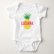 Tutti Frutti Pineapple Girls Personalized Baby Bodysuit