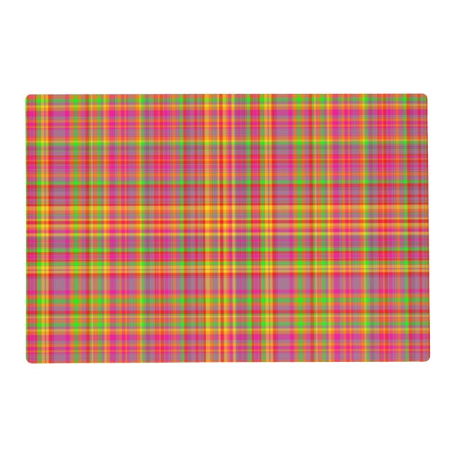 Tutti Frutti PLAID 3-LAMINATED PLACE MAT (Front)