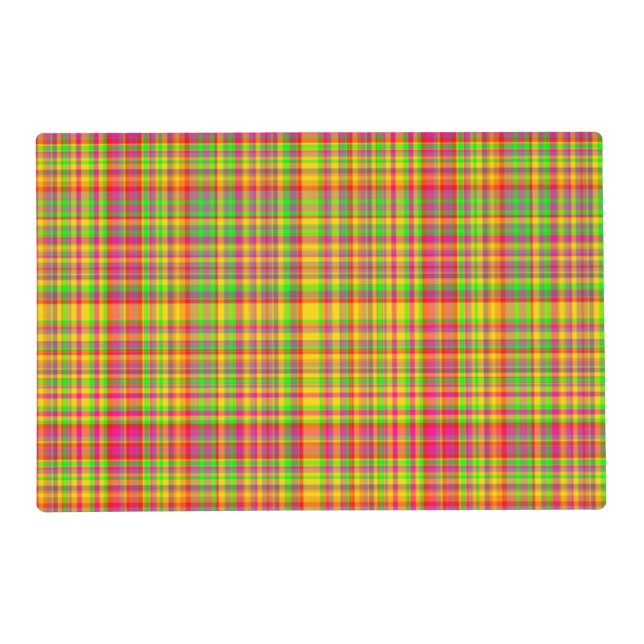 Tutti Frutti PLAID 4-LAMINATED PLACE MAT (Front)
