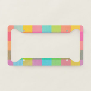 Tutti Frutti Plaid – Colorful Checkered License Pl Plate Frame