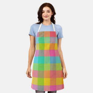 Tutti Frutti Plaid – Colorful Checkered Pattern Ap Apron