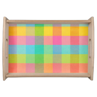 Tutti Frutti Plaid – Colorful Checkered Pattern Se Serving Tray