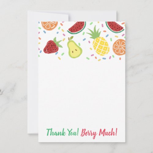 Tutti Frutti Second Birthday or Baby Shower Thank You Card
