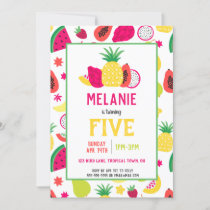 Tutti Frutti Tropical Fruit Girls Birthday Invitation