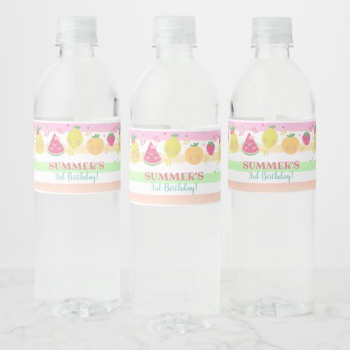 Tutti Frutti Water Bottle Labels Summer