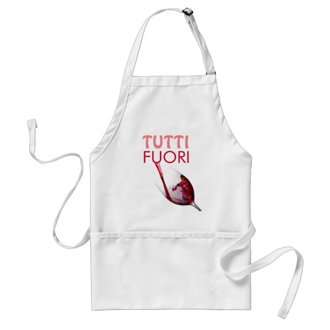 Tutti Fuori Red Wine Glass Spill Adult Apron (Front)