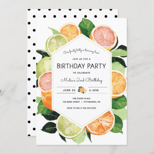 Tutty Fruity Citrus Birthday Invitation