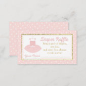 Tutu Baby Shower Diaper Raffle Ticket - Pink Gold Enclosure Card (Front/Back)