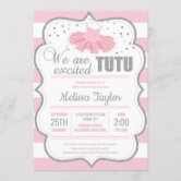 Little Ballerina Is On The Way Tutu Baby Shower Invitation