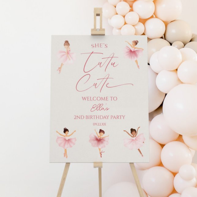 Tutu Ballerina 2nd Birthday Party Welcome Sign (Creator Uploaded)