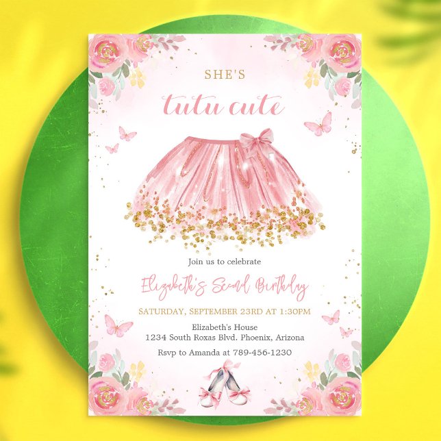 Tutu Ballerina Ballet Birthday Invitation (Creator Uploaded)