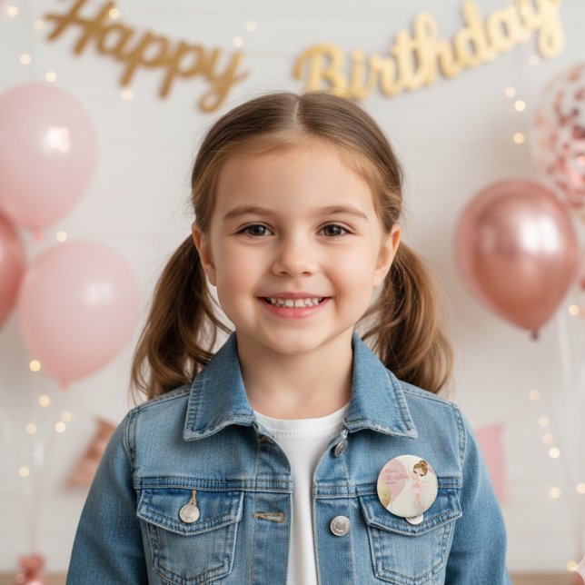 Tutu Ballerina Ballet Dancer Girl 5th Birthday Button (Creator Uploaded)