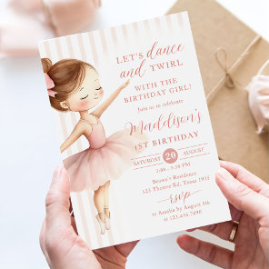 Tutu Ballerina Ballet Dancer Girl Birthday Invitation
