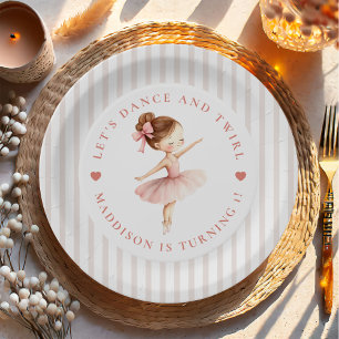 Tutu Ballerina Ballet Dancer Girl Birthday Paper Plates