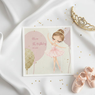 Tutu Ballerina Ballet Dancer Girl Pink Birthday Napkins