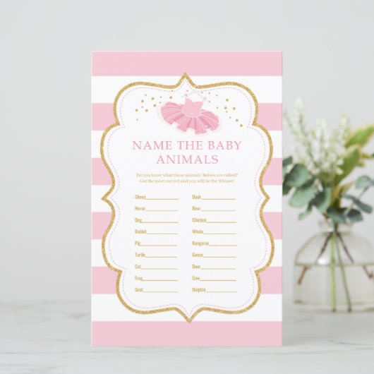 Tutu ballerina name the baby animals baby game (Standing Front)