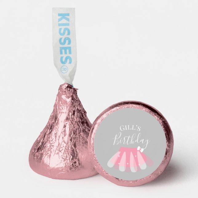Tutu Birthday Pink Bow Hershey®'s Kisses® (Front)