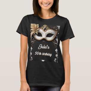 tutu black gold chic Masquerade 50th Birthday T-Shirt
