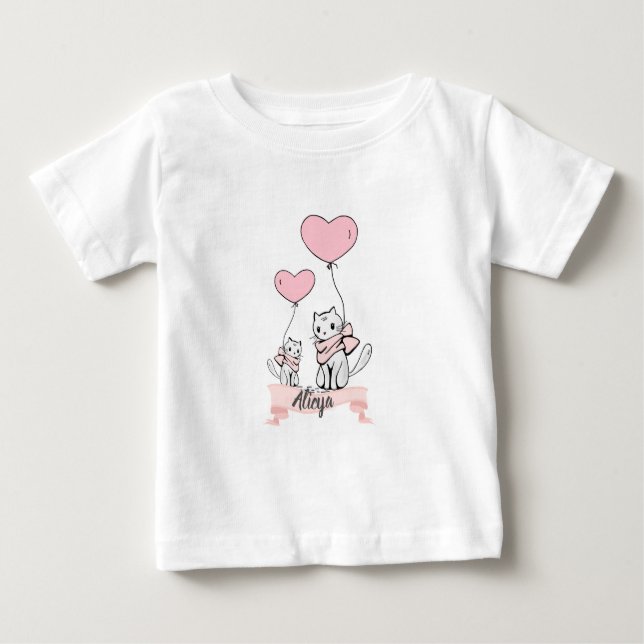 Tutu Chats cœur Baby T-Shirt (Front)