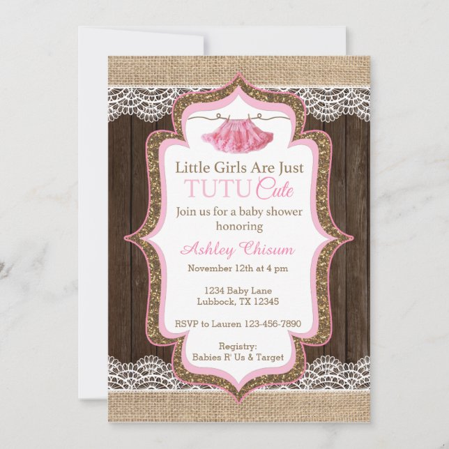Tutu Cute Baby Shower Invitation (Front)