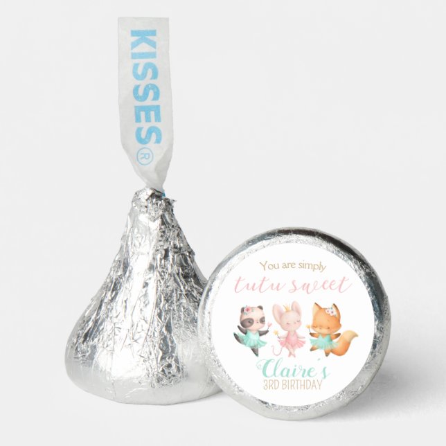 Tutu Cute Ballerina Animal Ballet Birthday Party  Hershey®'s Kisses® (Front)
