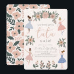 Tutu Cute Ballerina Floral Girl 2nd Birthday Invitation<br><div class="desc">This cute " Our little girl is tutu cute! " girl's 2nd birthday invitation features a blush pink background ballerinas and flowers. The reverse side features a blush pink background with floral patterns. Personalize it for your needs. You can find matching products at my store.</div>