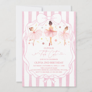 Tutu Cute Ballerina Pink Coquette Birthday  Invitation