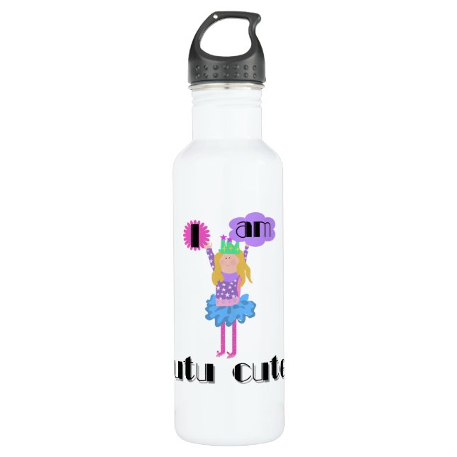 Tutu Cute Ballerina Stainless Steel Water Bottle (Front)