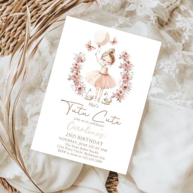 Tutu Cute Ballet Ballerina Birthday Invitation (Creator Uploaded)