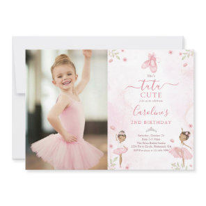 Tutu Cute Ballet Dancer Ballerina Birthday Photo Invitation
